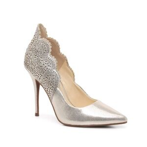 Jessica Simpson Wisla Pump Stiletto Heels 8M Gold-Metallic
